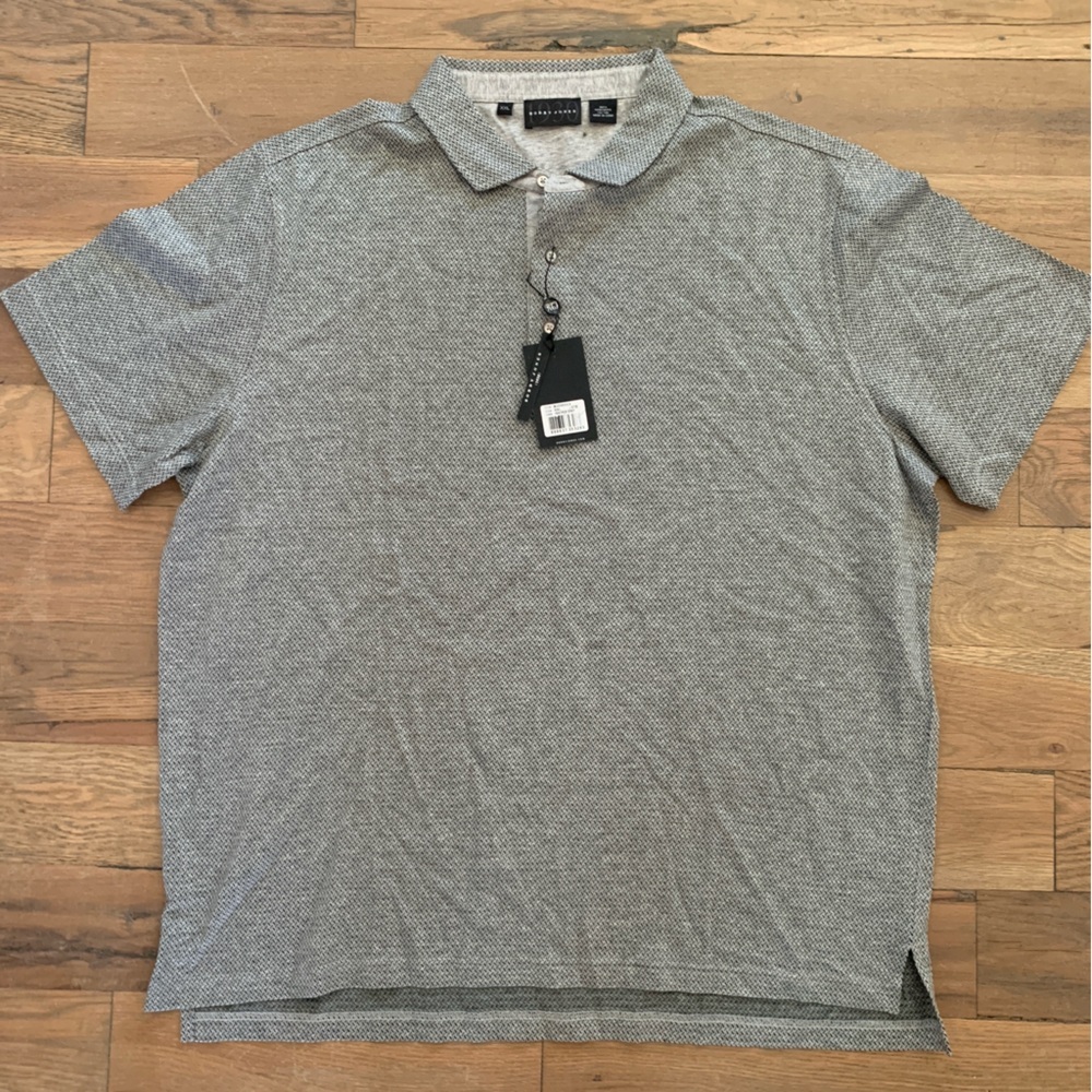 Bobby Jones Gray Short Sleeve Knit Polo Top Size XXL